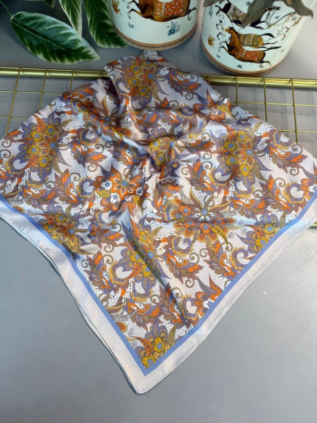 Mimoza Desen Vual İpek Eşarp-6203408-Lila