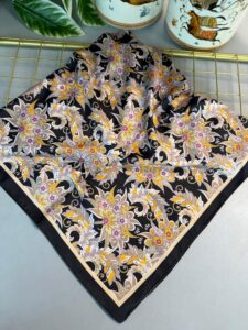 Mimoza Desen Vual İpek Eşarp-6203408-Siyah-lila