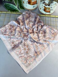 Mimoza Desen Vual İpek Eşarp-6203408-Pembe İnci