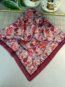 Mimoza Desen Vual İpek Eşarp-6203408-Bordo