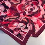 MAGNOLIA DESEN PAMUK İPEK ŞAL-6203253-Vişne