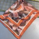 MAGNOLIA DESEN PAMUK İPEK ŞAL-6203253-Oranj