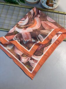 MAGNOLIA DESEN PAMUK İPEK ŞAL-6203253-Oranj