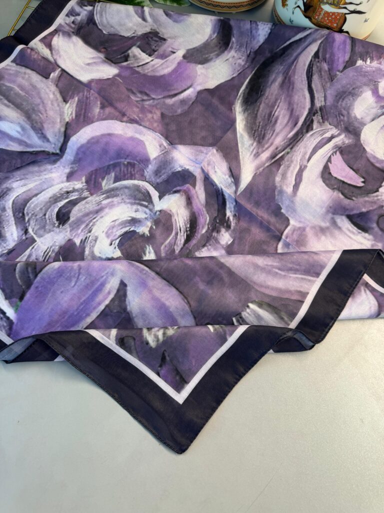 MAGNOLIA DESEN PAMUK İPEK ŞAL-6203253-Lila