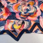 MAGNOLIA DESEN PAMUK İPEK ŞAL-6203253-Lacivert