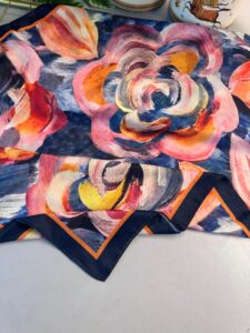 MAGNOLIA DESEN PAMUK İPEK ŞAL-6203253-Lacivert