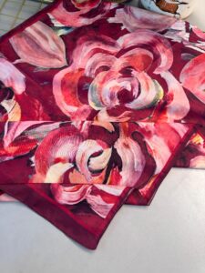 MAGNOLIA DESEN PAMUK İPEK ŞAL-6203253-Kırmızı