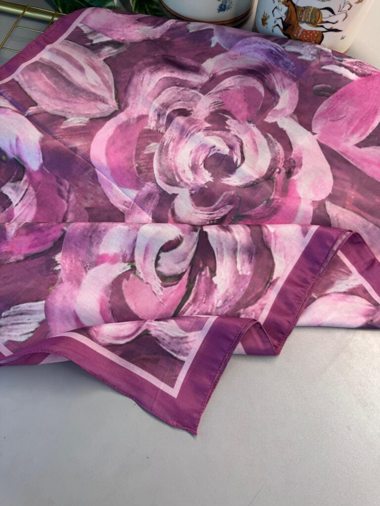 MAGNOLIA DESEN PAMUK İPEK ŞAL-6203253-Fuşya