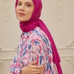 Organic Scarfs Bambu Kraş Şal Modeli -Sümbül