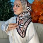 Burberry Vual İpek Eşarp-6203162-Karamel