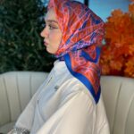 Oxxo Desen Vual İpek Şal-6203662-Saks