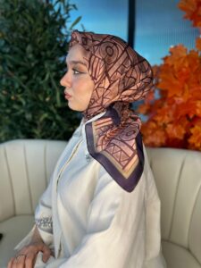 Oxxo Desen Vual İpek Eşarp-6203662-Mor