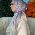 Oxxo Desen Vual İpek Eşarp-6203662-Pudra