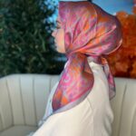 Oxxo Desen Vual İpek Eşarp-6203662-Fuşya