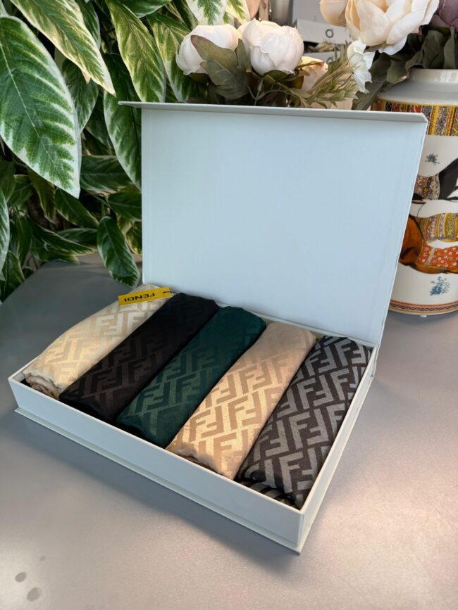 Fendi  Desen İthal Yün İpek 5'li Şal – Avantajlı Şal Seti