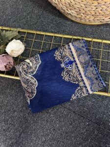 Bohem Ruh Pamuk Şal-678456- Lacivert