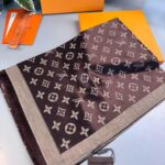 Lv  İthal Yün  İpek Şal Tam Set Kutulu Sertifikalı-Kahve