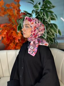 Bahar Desen Pamuk İpek Eşarp-13001-Pamuk Şeker