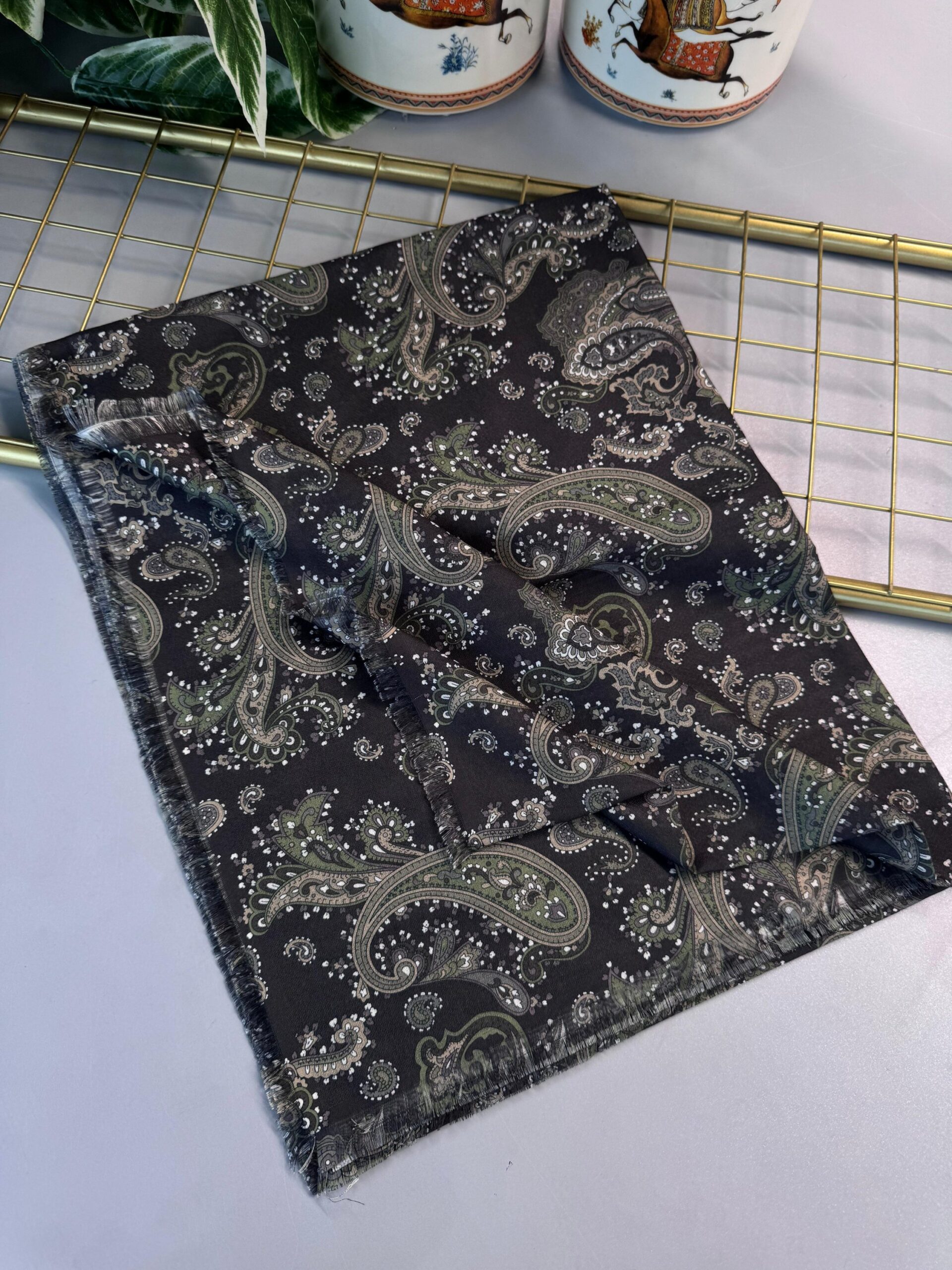 Etno Noir Naturel Pamuk Şal-202452-Siyah