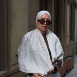 Valentino Çift Taraflı İtalyan Pamuk İpek Şal 44117 - Beyaz