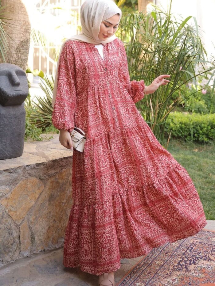 Viyana Elbise-1209-Kiremit