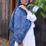 Etro Pamuk İpek Şal 52340 -Mavi-lacivert