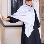 Ysl  Desen Kendinden Dokulu Desenli İtalyan Şal-10010-Gümüş