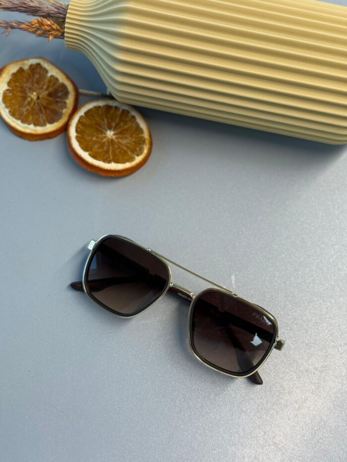 Prada PR 16VS Dikdörtgen Güneş Gözlüğü- Kahve