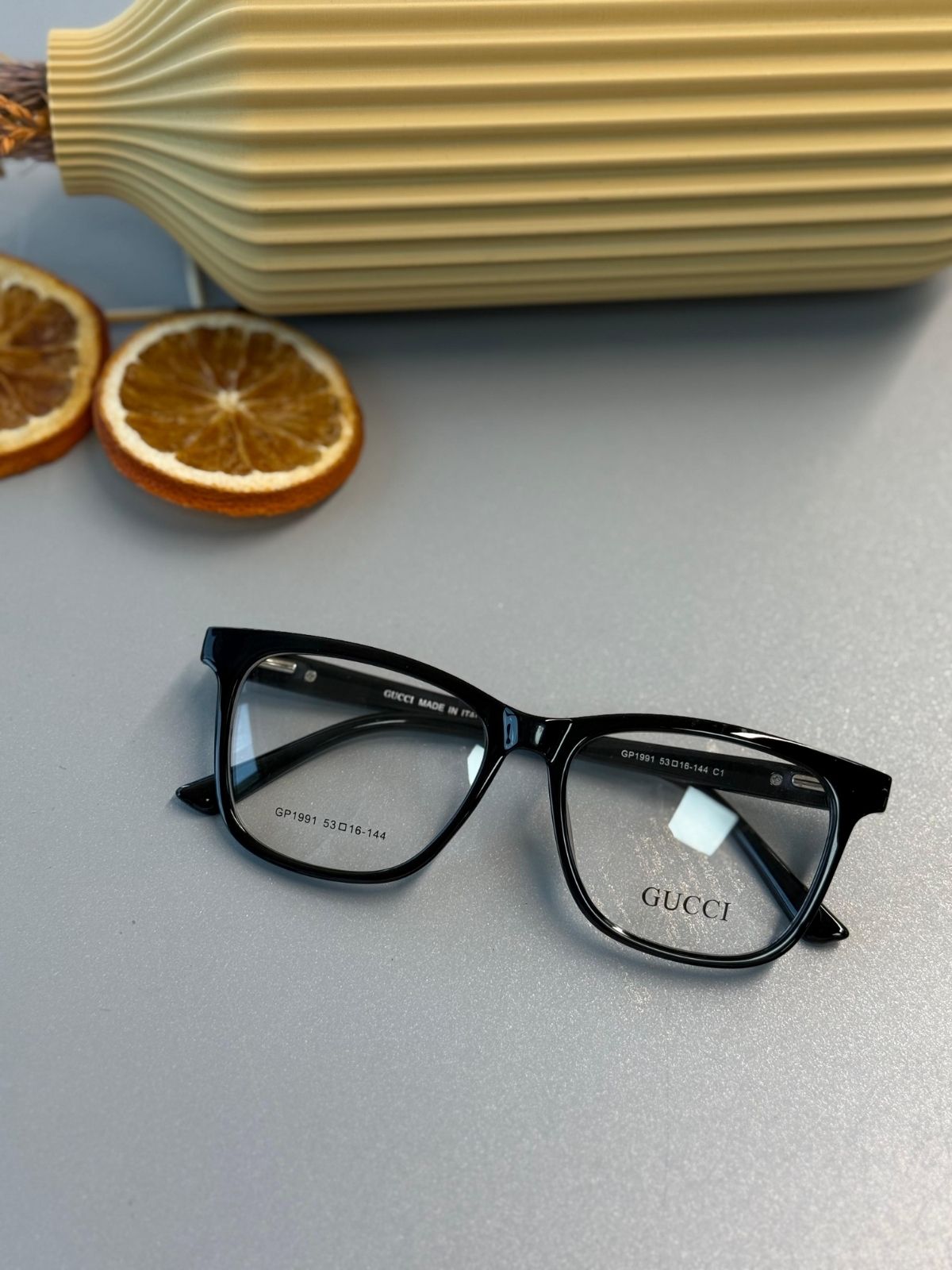 Gucci GP1991 Unisex Optik Gözlük - Siyah Transparan Asetat