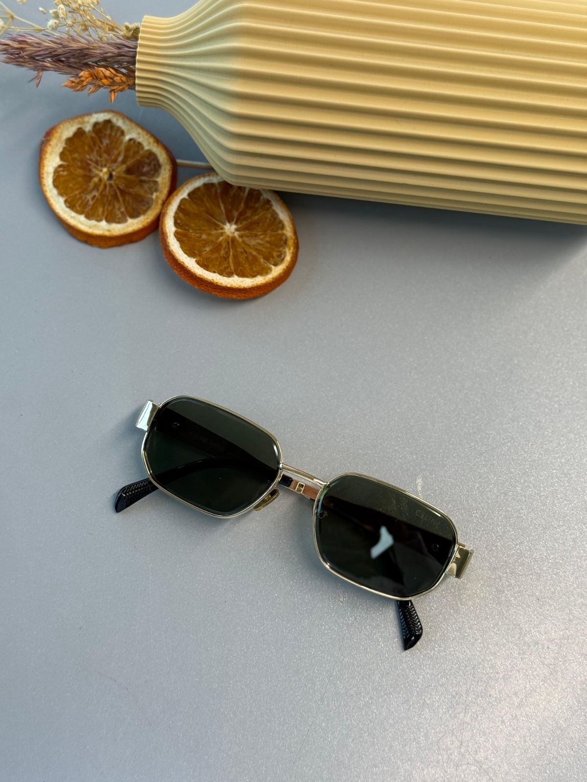 Celine Triomphe Metal Square Güneş Gözlüğü - Green