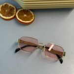 Celine Triomphe Metal Square Güneş Gözlüğü -Altın pembe