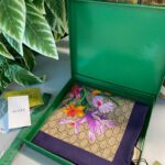 Gucci thal Kutulu +% 100 İpek 12 mm Eşarp - Koyu Lacivert