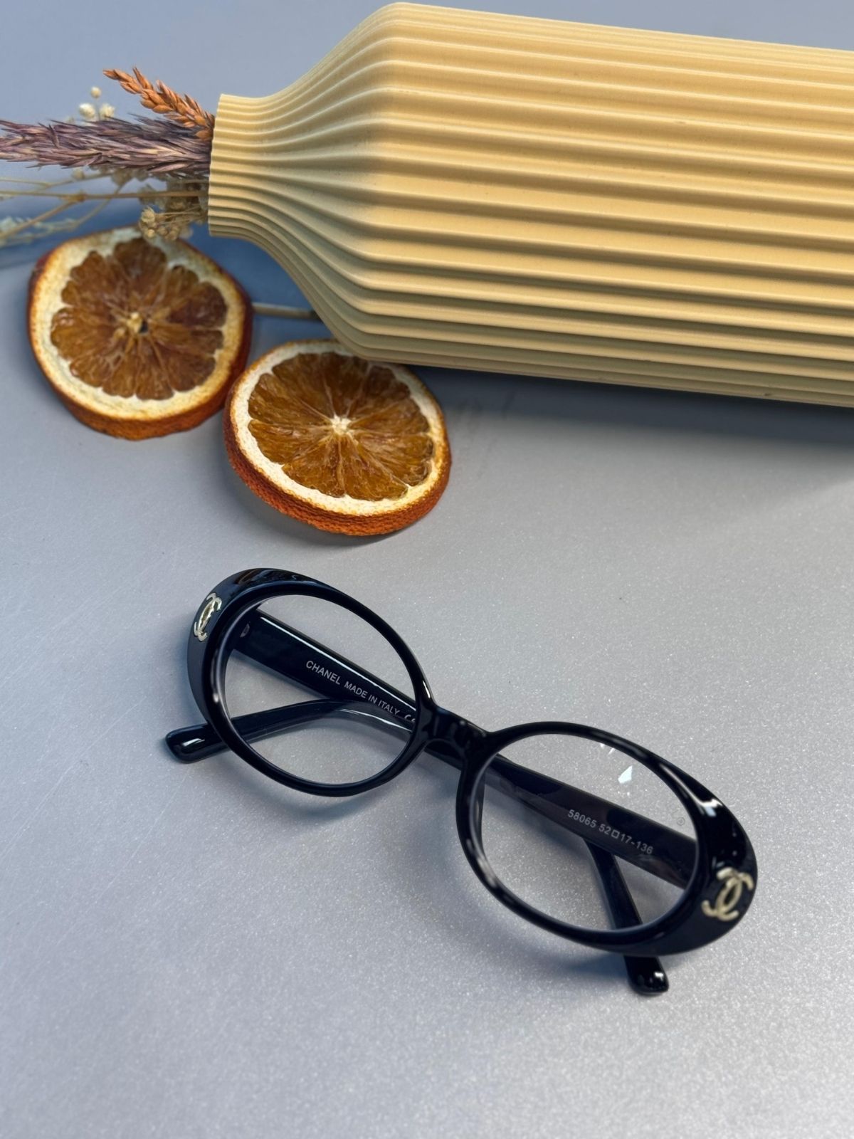 Chanel 5808 Oval Logo Güneş Gözlüğü- Siyah Şeffaf