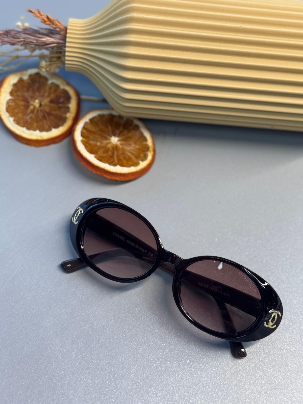 Chanel 5808 Oval Logo Güneş Gözlüğü-Siyah – Pembe degrade