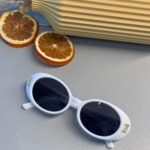 Chanel 5808 Oval Logo Güneş Gözlüğü- Beyaz