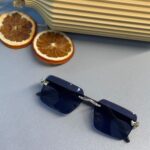 Cartier Santos Rimless Güneş Gözlüğü- Mor degrade.