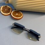 Cartier Santos Rimless Güneş Gözlüğü- Metalik Gri