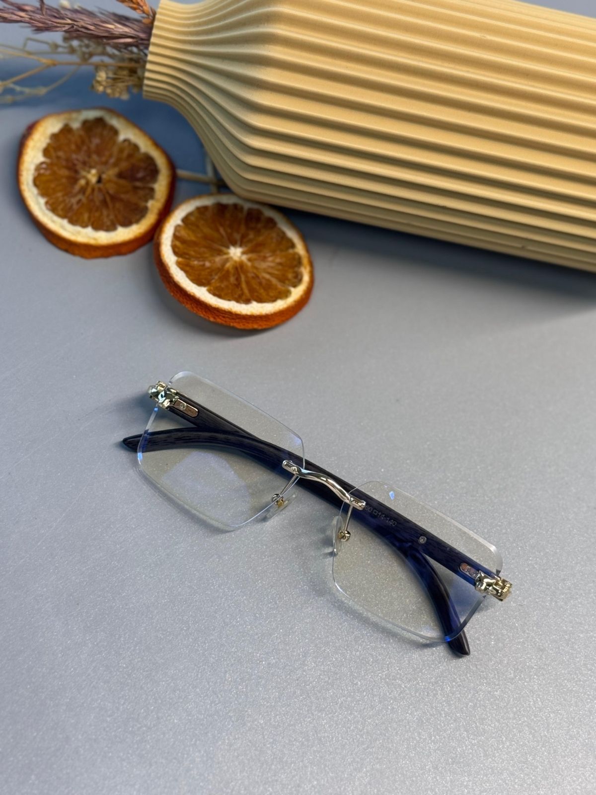 Cartier Santos Rimless Güneş Gözlüğü- Şeffaf