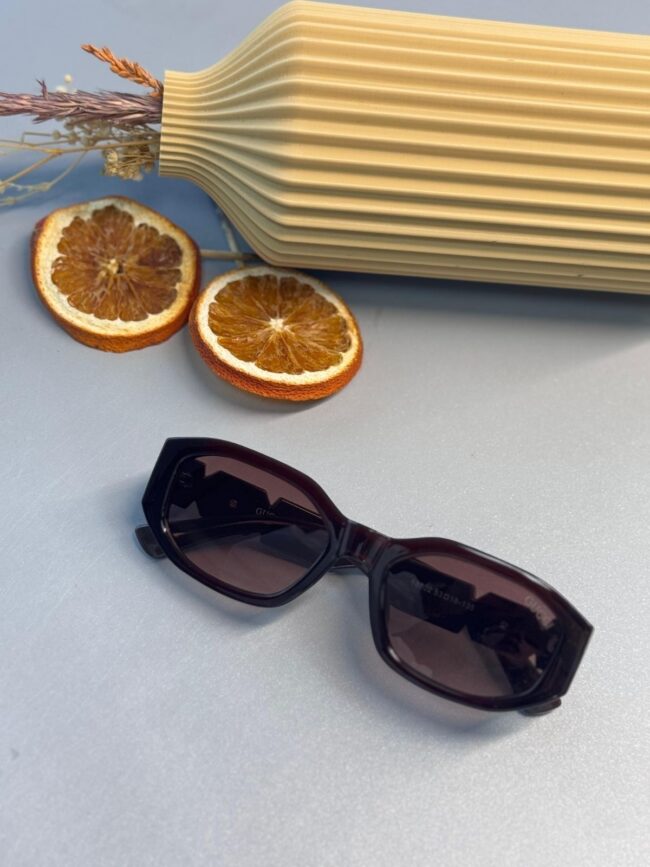 Gucci 5806 Hexagonal Güneş Gözlüğü-  Vişne degrade