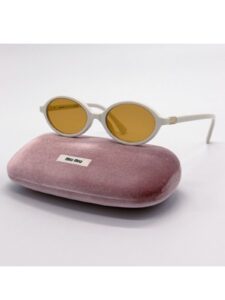 Mıu Mıu İthal Oval Güneş Gözlüğü - Beyaz