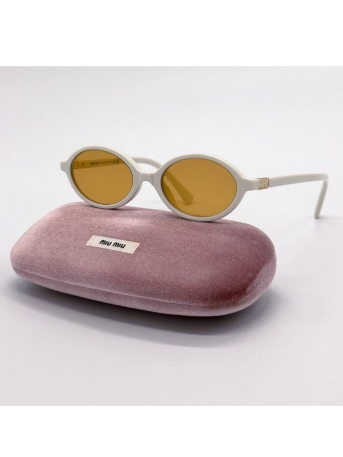 Mıu Mıu İthal Oval Güneş Gözlüğü - Beyaz