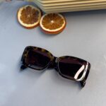 Celine Triomphe XL 01 CL - Dikdörtgen Güneş Gözlüğü - Leopar Kahve