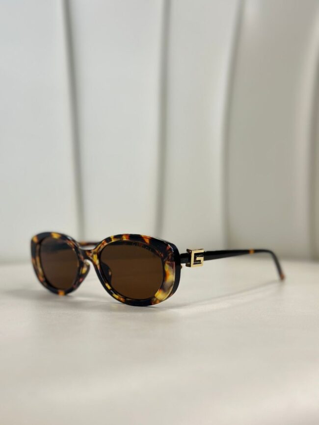 Gucci Oval Güneş Gözlüğü- Kahve