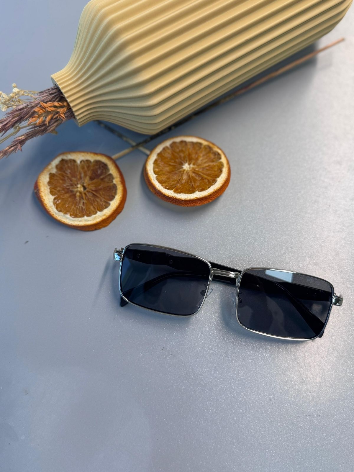 Prada PR Polarize Güneş Gözlüğü -Siyah-Gümüş