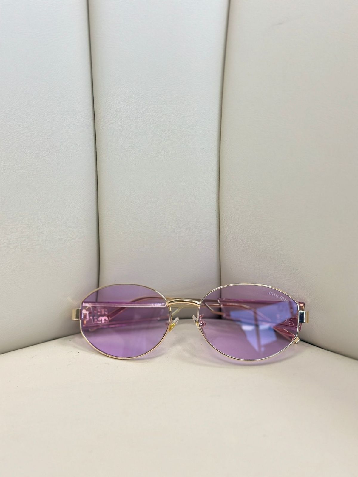 Mıu Mıu Oval Şefaf Detay Güneş Gözlüğü- Lila