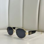 Mıu Mıu Oval Şefaf Detay Güneş Gözlüğü- Siyah