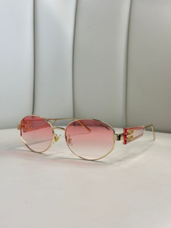 Mıu Mıu Oval Şefaf Detay Güneş Gözlüğü- Pembe