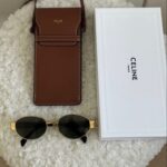 Celine Original Premium Full Set Güneş Gözlüğü - Gold Siyah