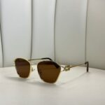 Mıu Mıu Metal Çerçeve Güneş Gözlüğü - Kahve