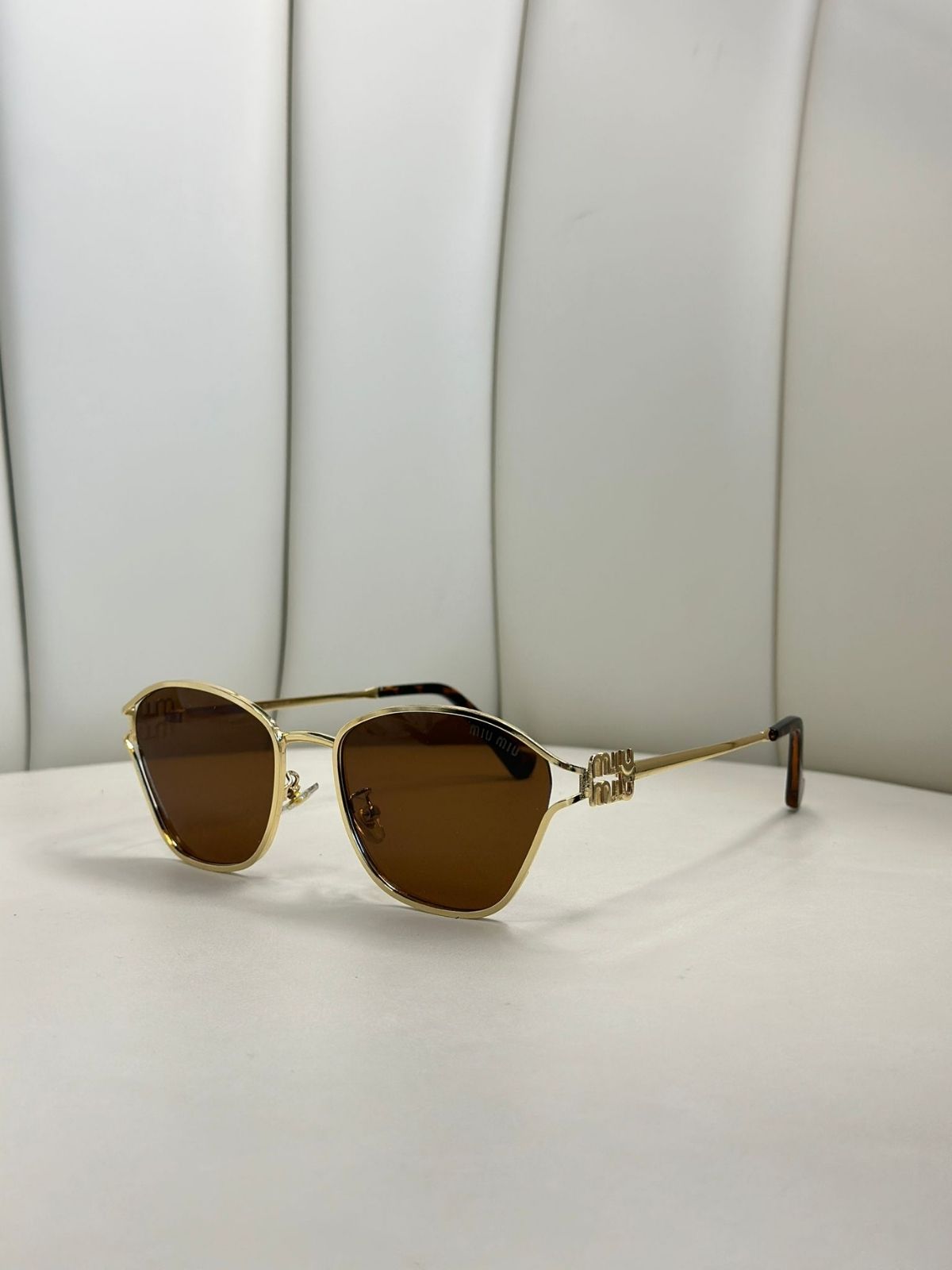 Mıu Mıu Metal Çerçeve Güneş Gözlüğü - Kahve